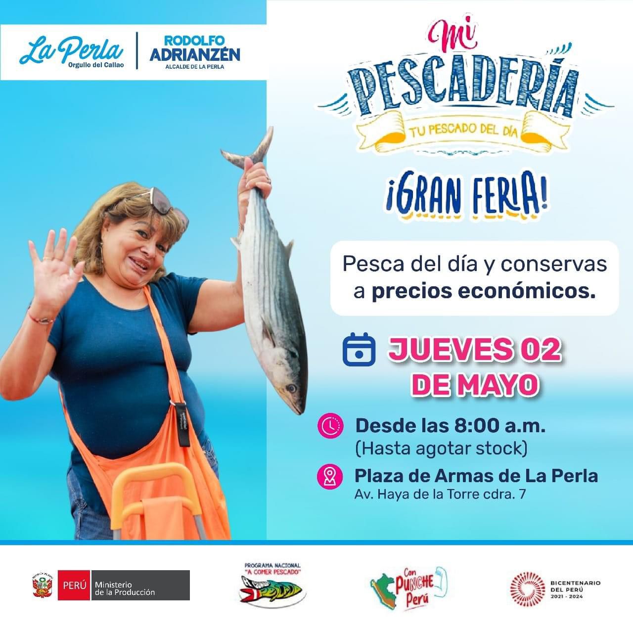 Feria de pescado en la perla.||