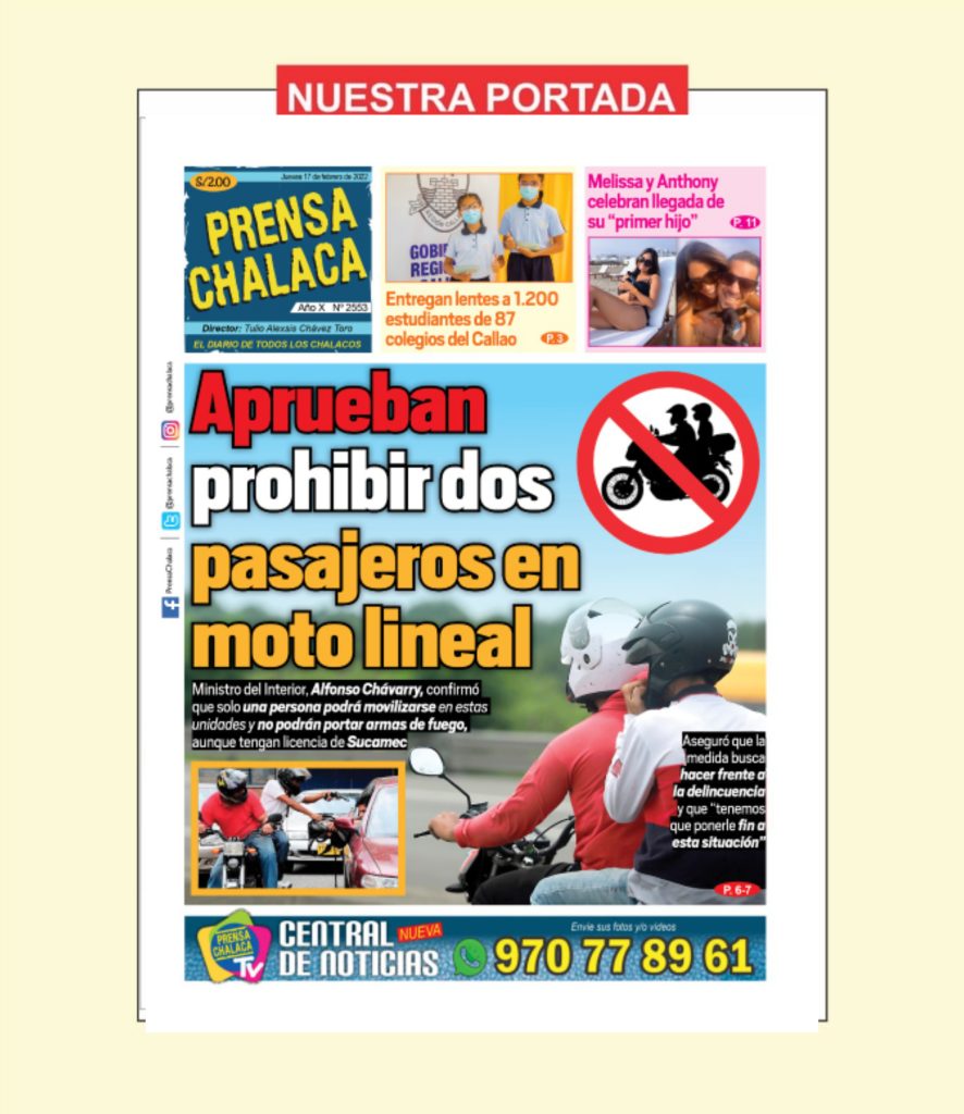 Aprueban prohibir dos pasajeros en moto lineal