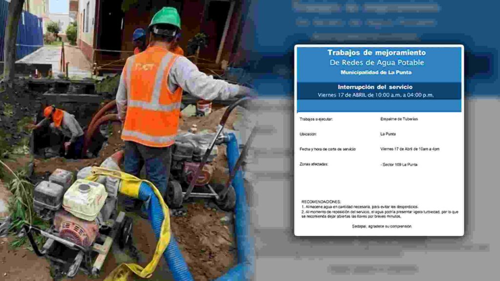Corte de agua el 17 de abril en La Punta: conoce las zonas afectadas según Sedapal