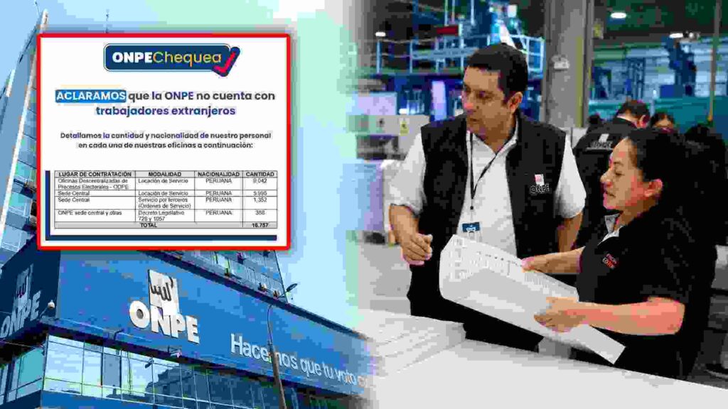 ONPE niega presencia de extranjeros en su planilla tras pedido de la JNJ
