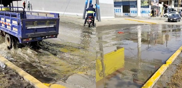 Ventanilla: Aguas servidas se apoderan de vía auxiliar de la avenida Gambetta