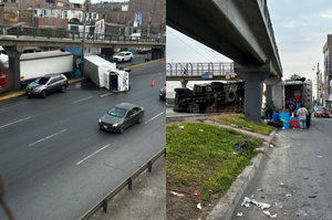 Callao: Furgoneta se vuelca por presunta falla mecánica en el sector de Márquez
