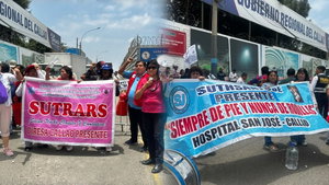 Trabajadores de los sectores de salud y educación del Callao exigen pago de bono